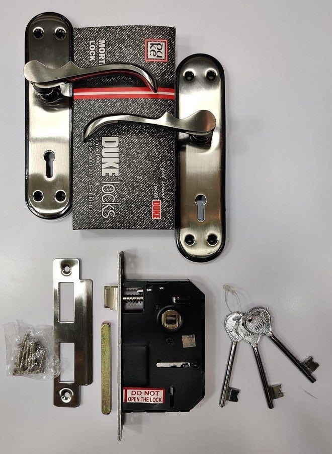 دوق طقم قفل باب ديوك مورتيس 604، قفل ومقبض باب عتيق بلمسة نهائية لامعة مع 3 مفاتيح للمنزل | أقفال أبواب مورتيس للمنزل، غرفة المعيشة، الفندق - Image 5